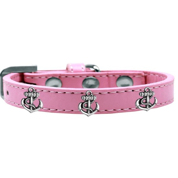 Mirage Pet Products Silver Anchor Widget Dog CollarLight Pink Size 10 631-22 LPK10